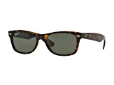 Ray-Ban New Wayfarer Tortoise/Green Polarized 55 mm Sunglasses RB2132 902/58 55