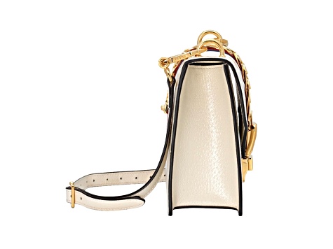 Gucci Sylvie Bee Star Ivory Leather Shoulder Bag