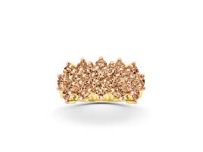 Champagne Diamond 10K Yellow Gold Cluster Ring 2.50ctw