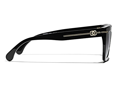 Chanel Black Frame with Gold Chain Detail / Gray Polarized