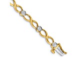 14k Yellow Gold and 14k White Gold with Rhodium over 14k Yellow Gold Diamond Infinity Bracelet