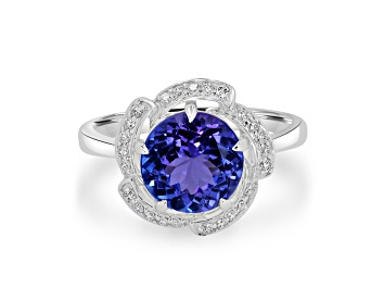 Picture of 14K White Gold Tanzanite and Diamond Ring, 2.50ctw