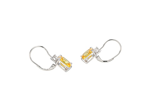 Yellow and White Cubic Zirconia Platinum Over Sterling Silver  Earrings 9.71ctw