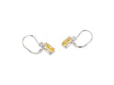 Yellow and White Cubic Zirconia Platinum Over Sterling Silver  Earrings 9.71ctw