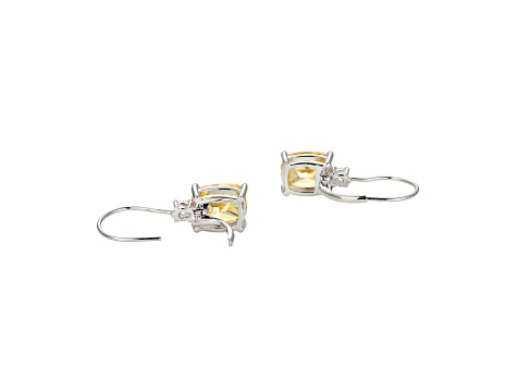 Yellow and White Cubic Zirconia Platinum Over Sterling Silver  Earrings 9.71ctw