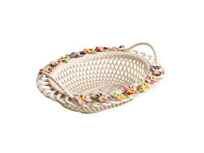 Belleek Pansy Oval Basket