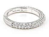 Judith Ripka 0.95 ctw Bella Luce® Diamond Simulant Rhodium Over Sterling Silver Band Ring