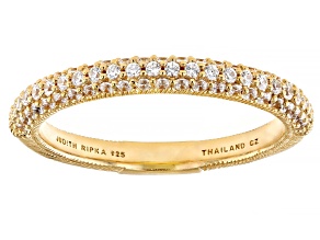 Judith Ripka 0.95 ctw Bella Luce® Diamond Simulant 14K Yellow Gold Clad Ring