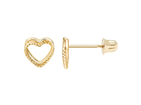 14K Yellow Gold Screwback
Tightrope Heart Stud Earrings