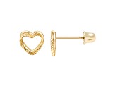 14K Yellow Gold Screwback
Tightrope Heart Stud Earrings