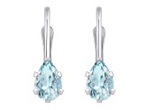 6x4mm Pear Shape Aquamarine Rhodium Over 10k White Gold Drop Earrings