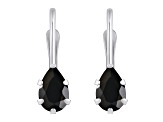 6x4mm Pear Shape Black Onyx Rhodium Over 10k White Gold Drop Earrings