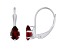 6x4mm Pear Shape Garnet Rhodium Over 10k White Gold Drop Earrings