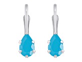 6x4mm Pear Shape Turquoise Rhodium Over 10k White Gold Drop Earrings