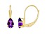 6x4mm Pear Shape Amethyst 10k Yellow Gold Drop Earrings