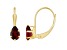 6x4mm Pear Shape Garnet 10k Yellow Gold Drop Earrings