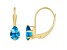 6x4mm Pear Shape Blue Topaz 10k Yellow Gold Drop Earrings