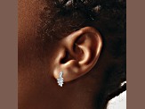 Rhodium Over 14K White Gold Lab Grown Diamond SI1/SI2, G H I, Leaf Post Earrings