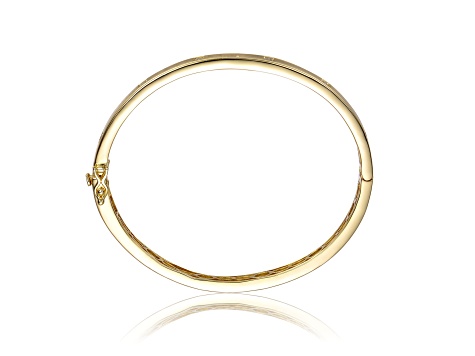 14k Yellow Gold Plated over Brass with Bezel Set Clear Cubic  display picture 1