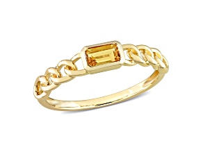 Citrine 10K Yellow Gold Link Ring 0.34ctw