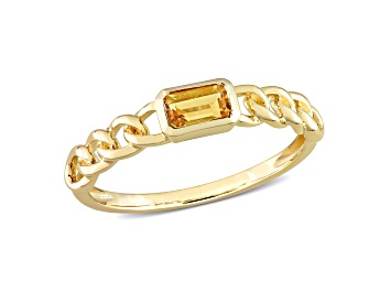 Picture of Citrine 10K Yellow Gold Link Ring 0.34ctw