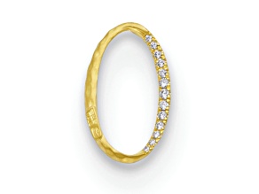 18K Yellow Gold Diamond Textured Satin Oval Pendant