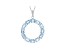 Sky Blue Topaz 6x4mm Oval Circle Style Sterling Silver Pendant With Chain