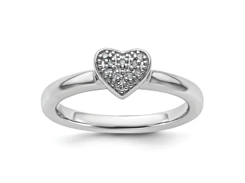 Picture of Sterling Silver Stackable Expressions Heart Diamond Ring 0.05ctw