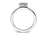 Sterling Silver Stackable Expressions Heart Diamond Ring 0.05ctw