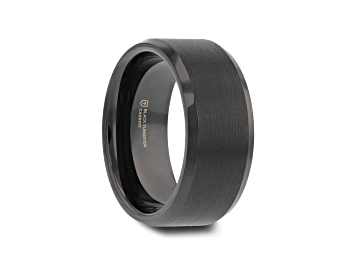 Picture of ELISE Black Tungsten Ring with Polished Beveled Edges and Brush Finished Center 10mm