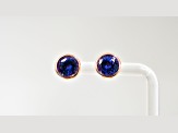 Tanzanite Round 18K Rose Gold Over Sterling Silver 8MM Studs Earrings, 4.46 ctw