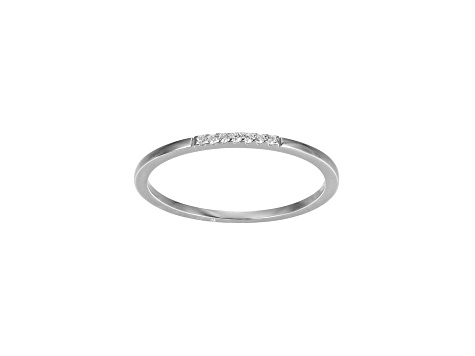 White Cubic Zirconia Rhodium Over Sterling Silver Ring 0.05ctw - 14RNCB ...