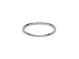 White Cubic Zirconia Rhodium Over Sterling Silver Ring 0.05ctw