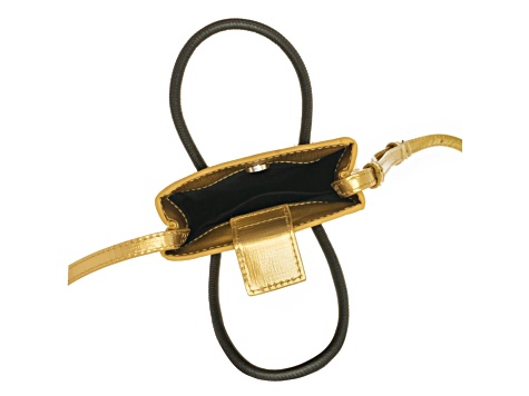Balenciaga Gold Calfskin Leather Shopper Crossbody Bag
