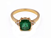 2.18 Ctw Emerald With 0.12 Ctw White Diamond Ring in 14K YG