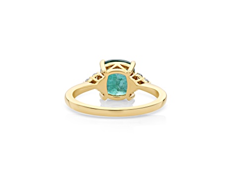 2.18 Ctw Emerald With 0.12 Ctw White Diamond Ring in 14K YG