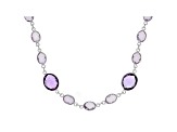 45ctw Oval Shape Amethyst Sterling Silver Necklaces