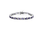 Purple Cubic Zirconia, Rhodium over Sterling Silver Tennis Bracelet