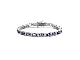 Purple Cubic Zirconia, Rhodium over Sterling Silver Tennis Bracelet