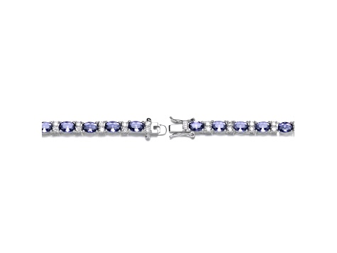 Purple Cubic Zirconia, Rhodium over Sterling Silver Tennis Bracelet