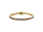Purple Cubic Zirconia, 14K Gold over Sterling Silver Tennis Bracelet