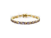 Purple Cubic Zirconia, 14K Gold over Sterling Silver Tennis Bracelet