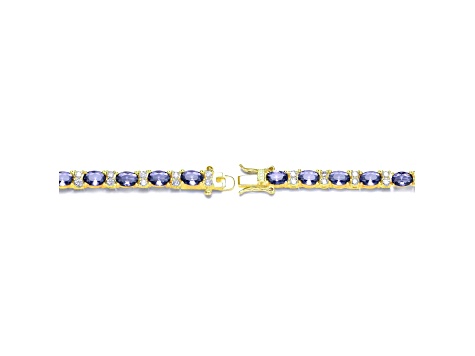 Purple Cubic Zirconia, 14K Gold over Sterling Silver Tennis Bracelet