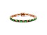 Emerald Green Cubic Zirconia, 18K Rose Gold over Sterling Silver Tennis Bracelet