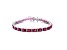 Ruby Red Cubic Zirconia, Rhodium over Sterling Silver Tennis Bracelet