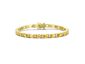 Yellow Cubic Zirconia, 14K Gold over Sterling Silver Tennis Bracelet