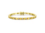 Yellow Cubic Zirconia, 14K Gold over Sterling Silver Tennis Bracelet