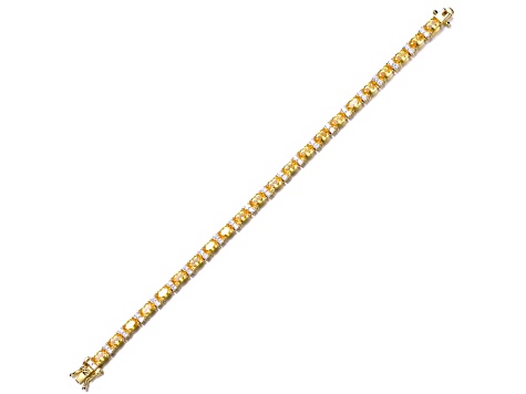 Yellow Cubic Zirconia, 14K Gold over Sterling Silver Tennis Bracelet