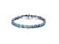 Blue Topaz Cubic Zirconia, Rhodium over Sterling Silver Tennis Bracelet