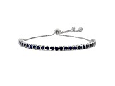 Lab Created Blue Sapphire Sterling Silver Bolo Bracelet 1.21ctw